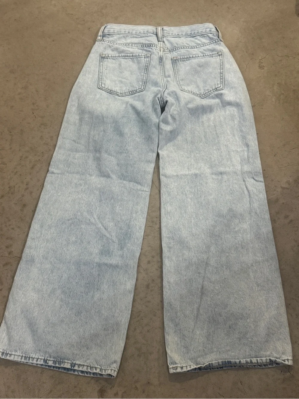 Light Wash Wide Leg Distressed Kid's Jeans